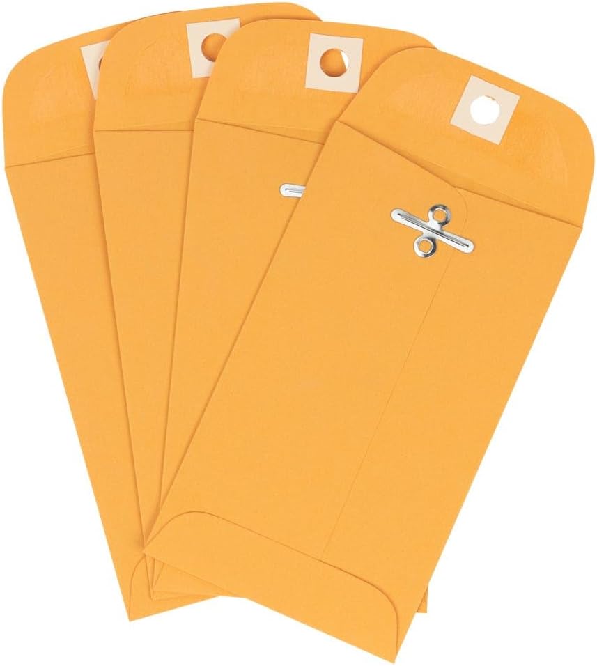 LUXPaper #5 1/2 Coin Envelopes | Clasp | 3 1/8" x 5 1/2" | Golden Kraft | 32lb. Text | 50 Qty