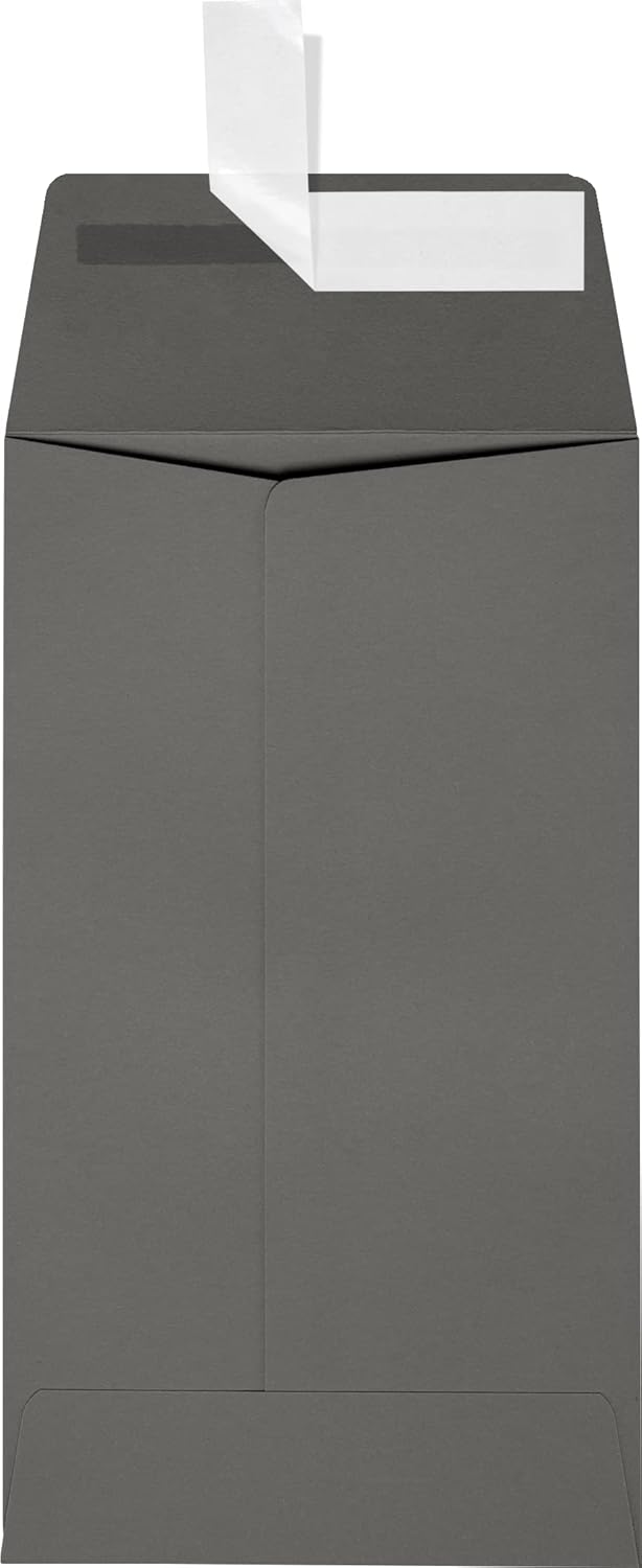 LUXPaper #5 1/2 Coin Envelopes | Peel & Press | 3 1/8" x 5 1/2" | Smoke Gray | 80lb. Text | 50 Qty