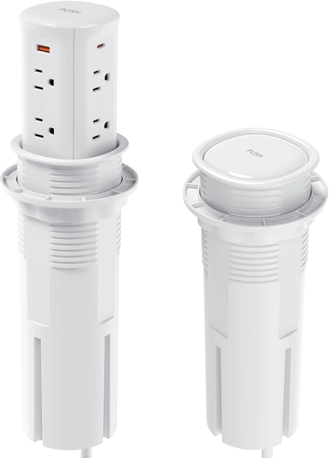 Jgstkcity Pop up Outlet for Countertop,65W USB C Fast Charging,15W Wireless Charger,13-in-1 Kitchen Island Electrical Power Station,4 USB,8 Outlets,15A Surge Protector,3.15'' Hole,ETL Listed