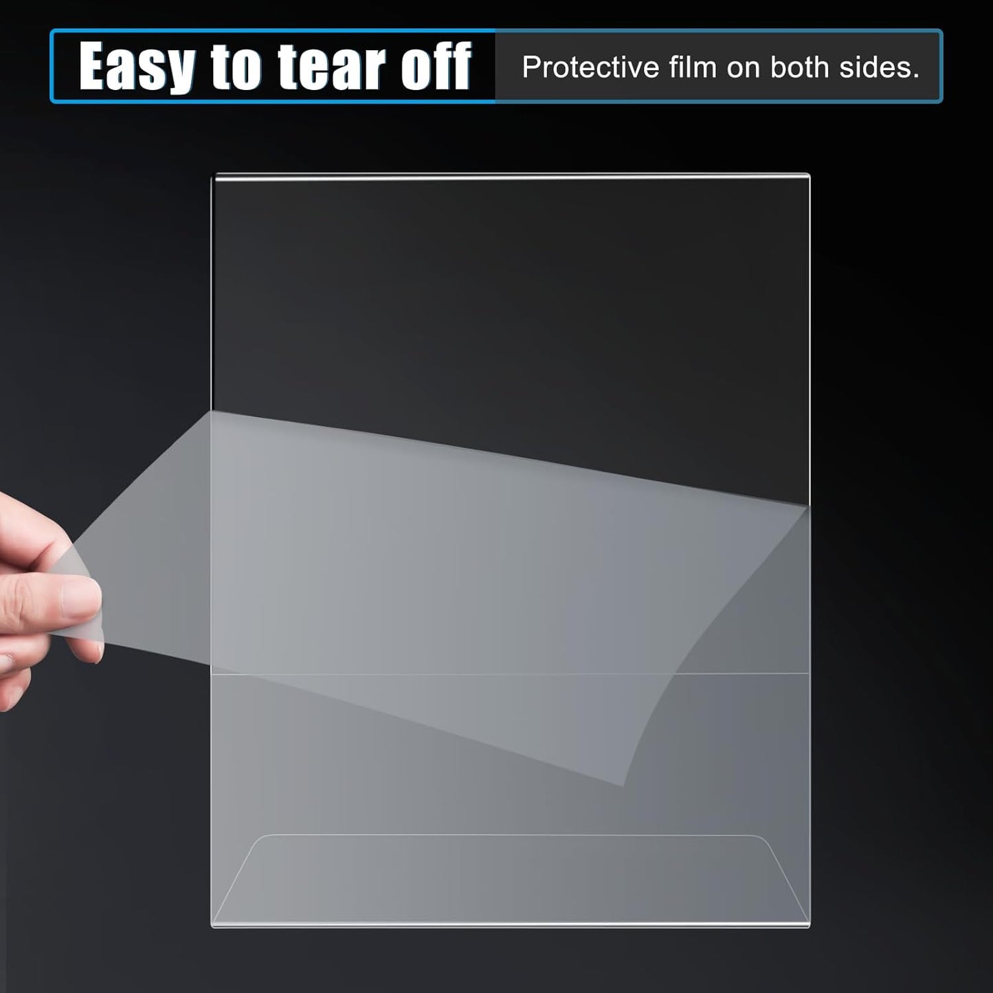 12pack 8.5x11 Acrylic, L Shape Clear Plastic, Menu Holder, Unbreakable Table Sign Holder for Restaurant, Office, School, Store and Home Use