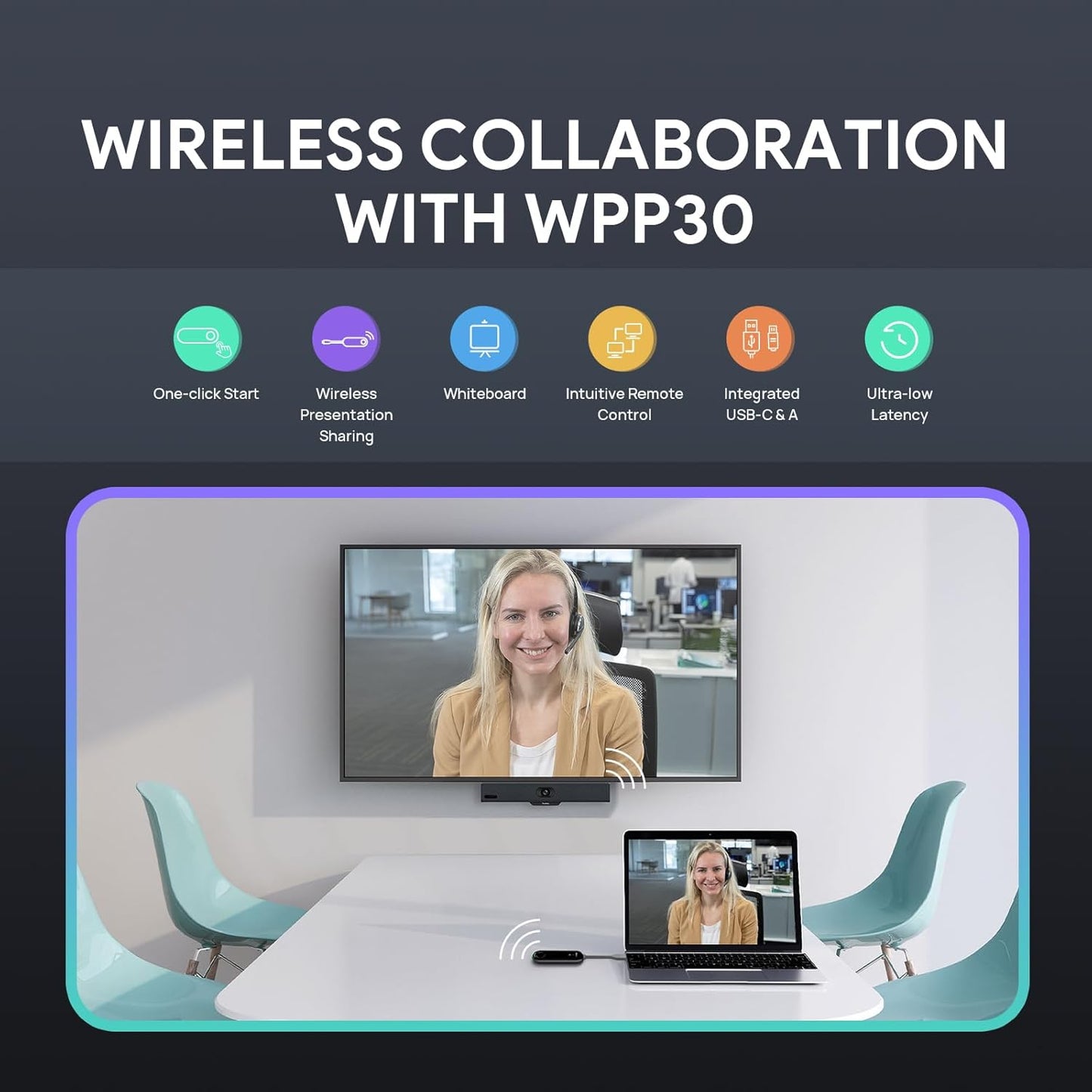 Yealink Video Conference Camera, 4K Webcam, 120° Ai Auto Framing, 8 Microphone Arrays & Speaker Tracking, Ai Noise Cancellation Teams Certified, Meetingbar A10 All-in-one Conference Room Camera System