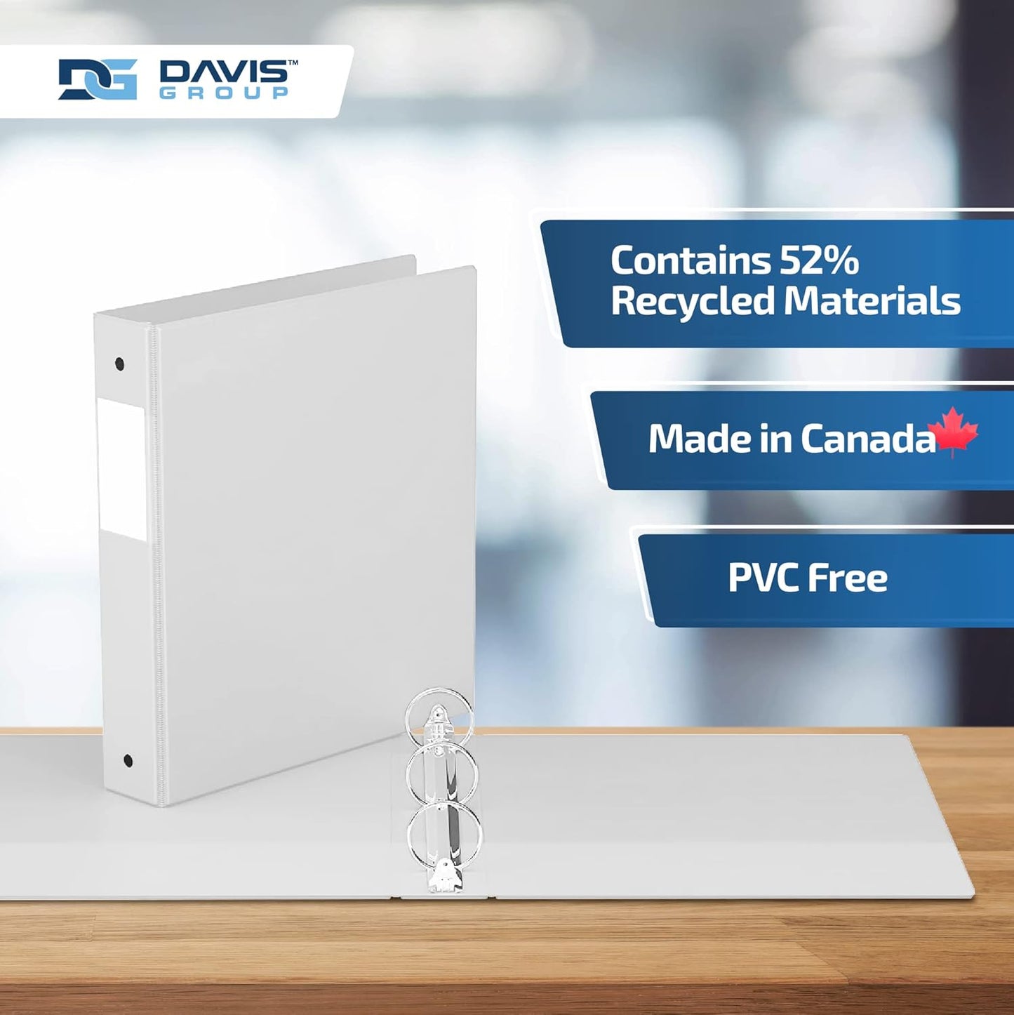 Premium Economy 6-Pack 3-Ring Binders for School or Office, Round-Ring Binders, 1.5 Inch, White