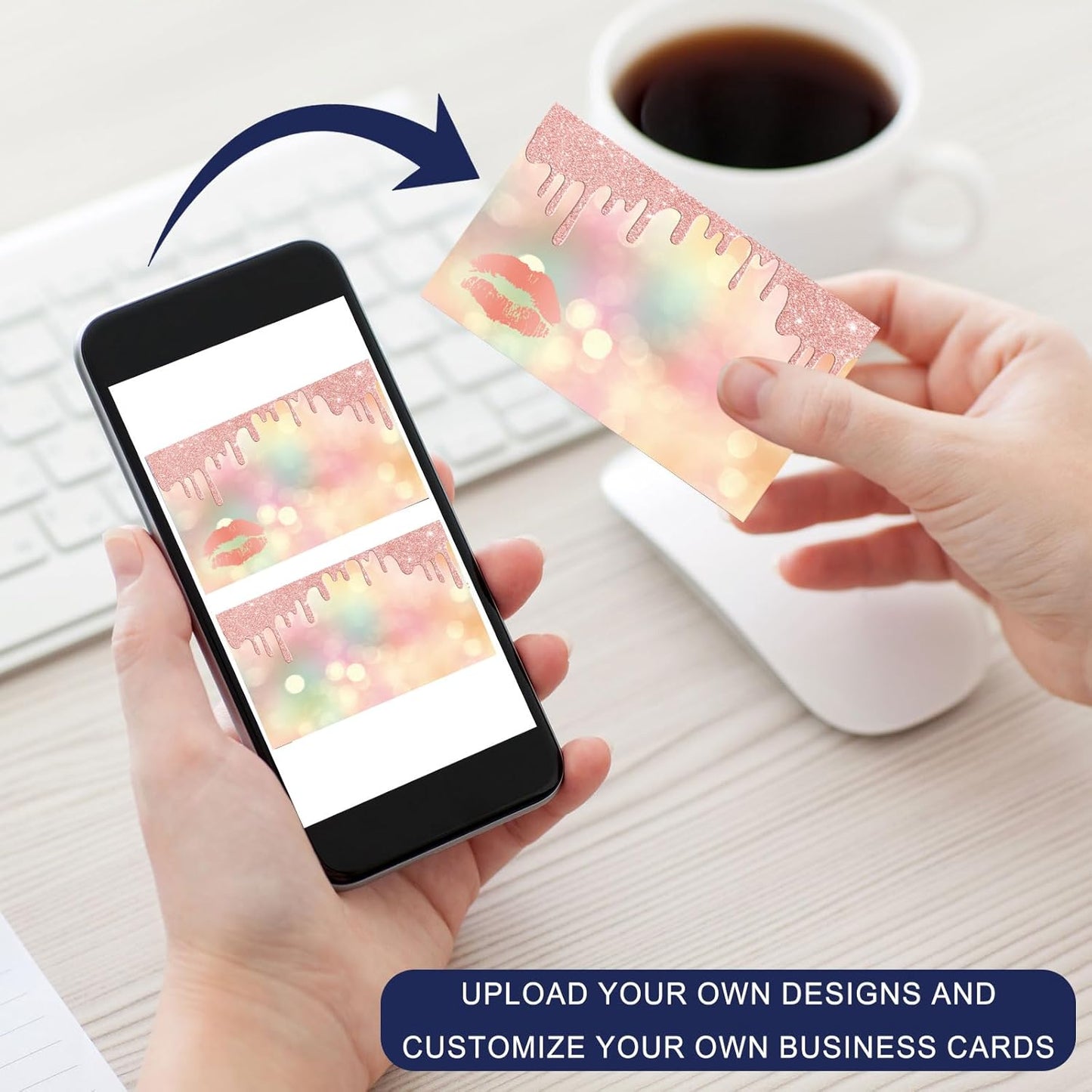 Custom Business Cards Personalized Business Cards with Photo for Small Business Customized with Logo Text 1000 500 200 100 Double Sided Printable Waterproof Business Cards-3.5" x 2",Nails Template