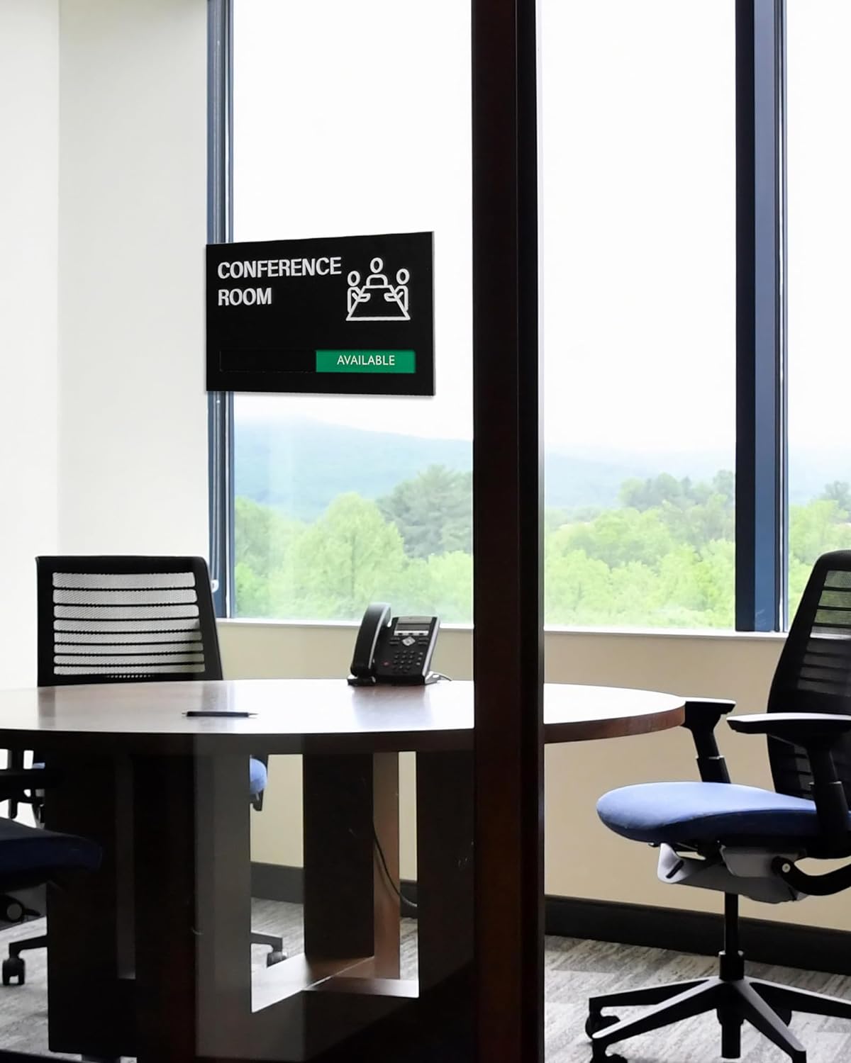 Conference Room Door Signs for Office, Meeting In Progress Door Sign, In Use Available Slider Indicator Tells Whether Room Vacant Or Occupied