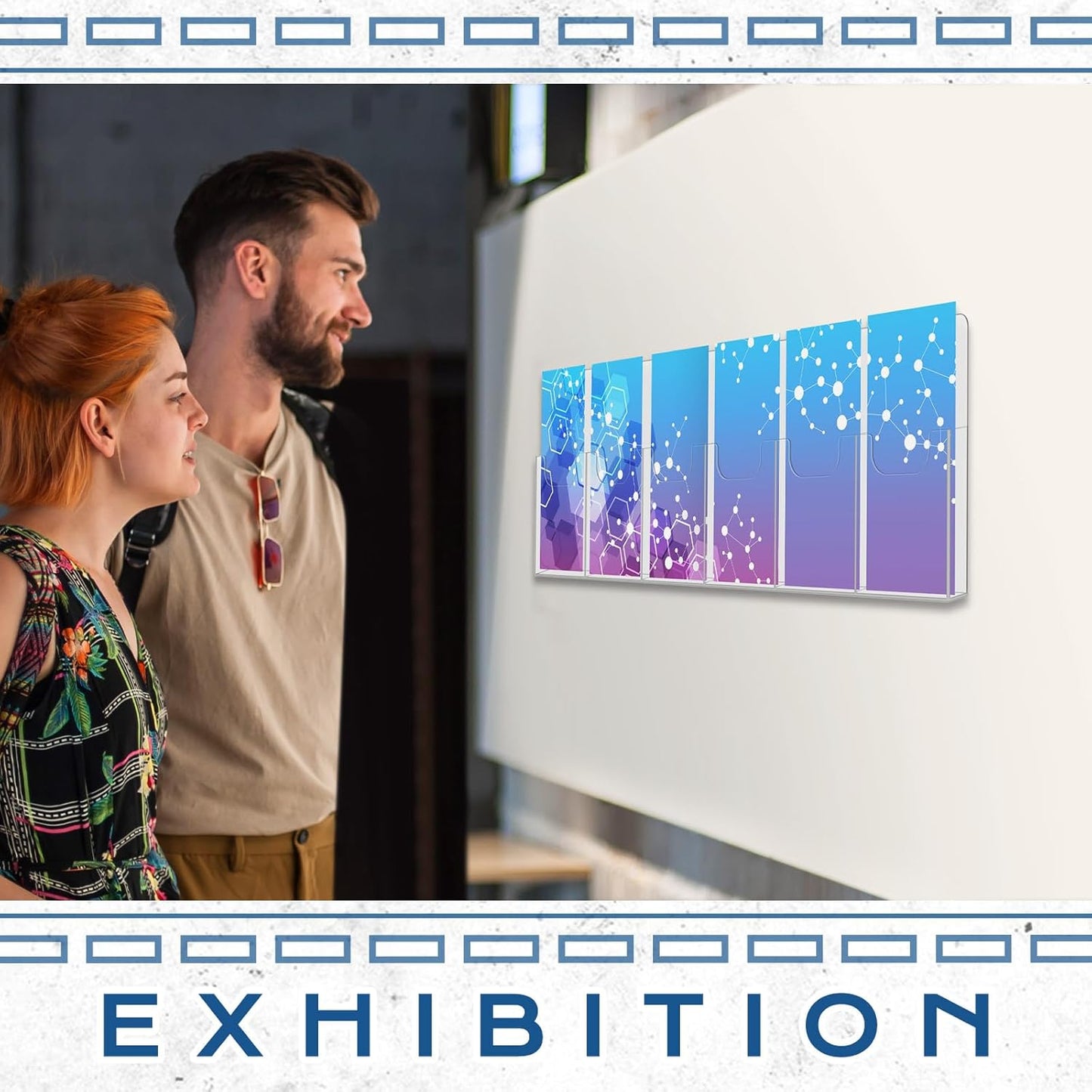 Sherr 1 Pc Acrylic Brochure Holder Wall Mount, 4 x 9 Inches Clear Hanging Flyer Display Holder Plastic Pamphlet Stand with Nails for Magazine, Booklet, Card, Bookmark Display, 26.7 x 7.8 Inch