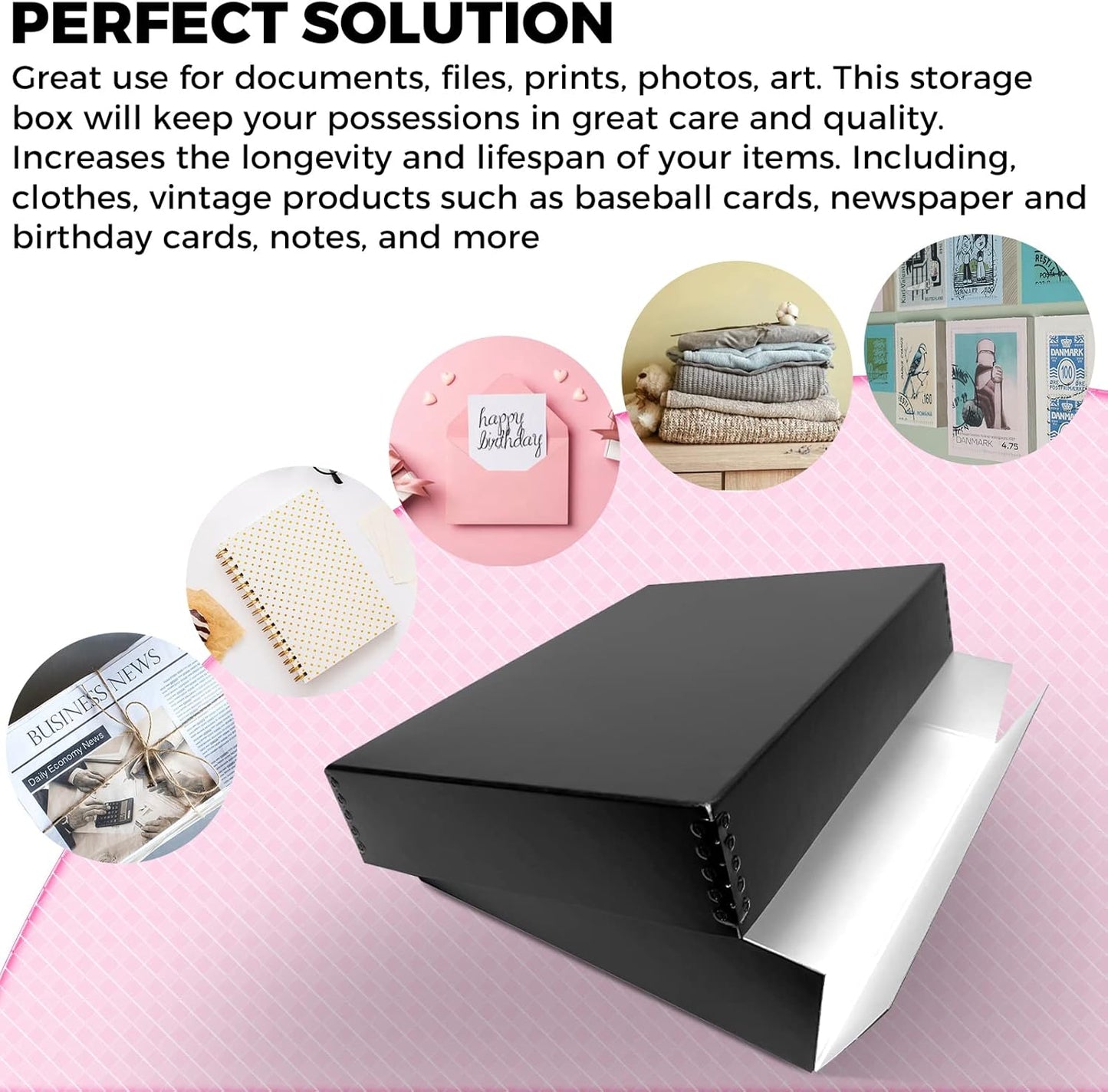 Golden State Art, Acid-Free Archival 9x12 Inches Metal Edge Drop Front Museum Photo Storage Box, Preserve Documents, Prints, Pictures, Photographs, Arts And Crafts, Black