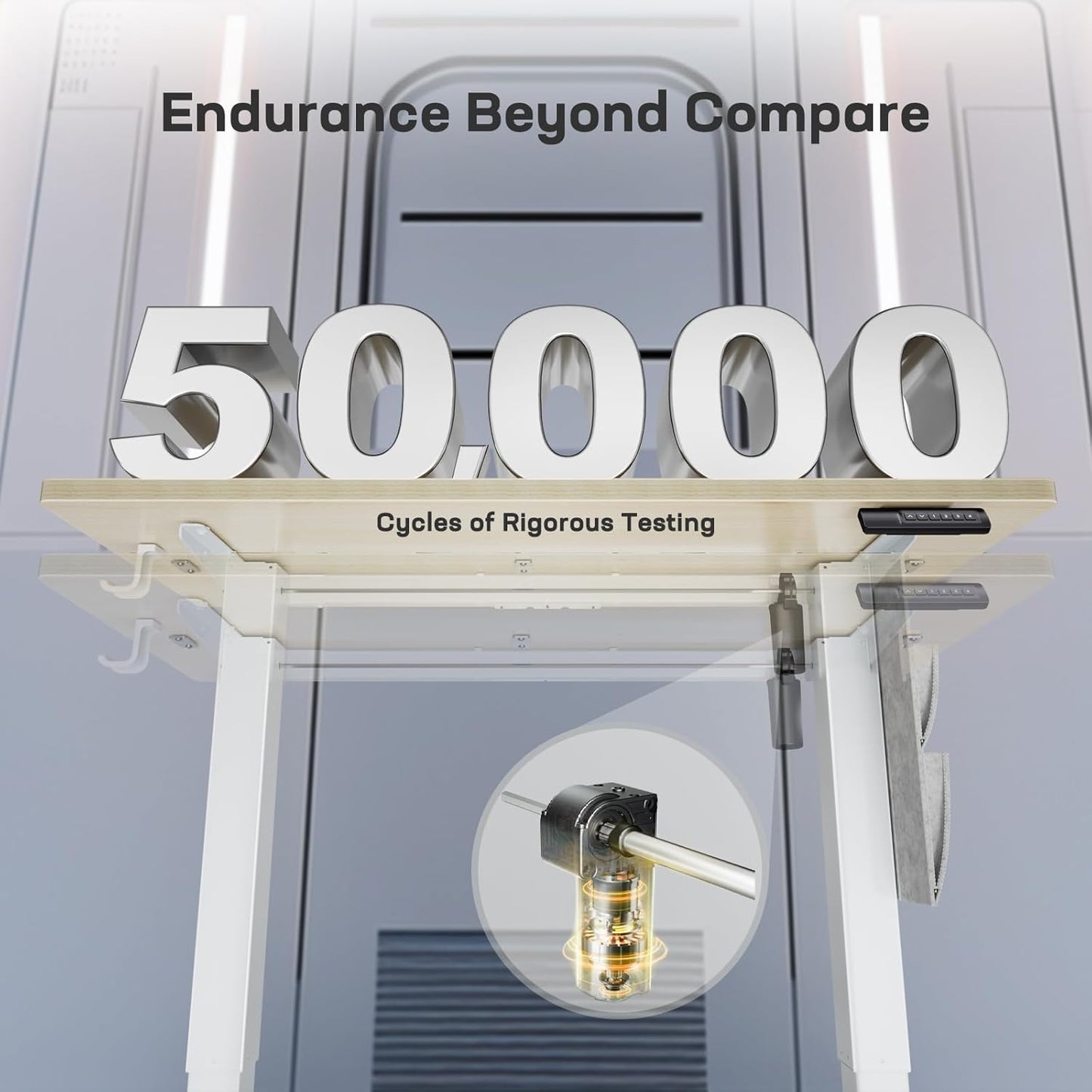 Marsail 48x24 Electric Standing Desk - Adjustable Height Computer Desk with Memory Presets, Storage Bag & Cable Management for Home Office & Gaming Workstations