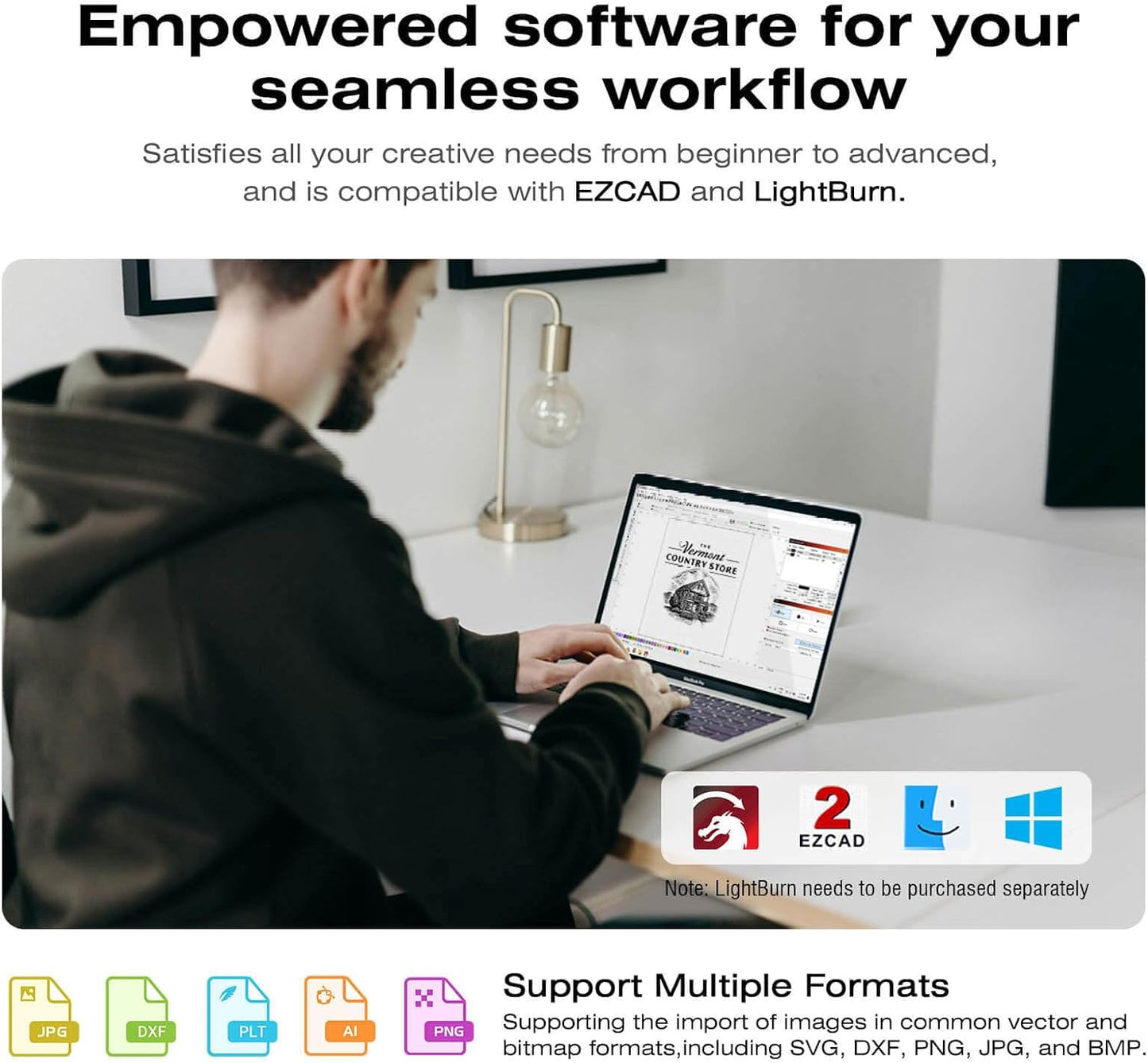 ComMarker B4 60W JPT Mopa Fiber Laser Engraving Machine with Rotary Axis,Support Lightburn Laser Engraver with 2Lens,2in1 Desktop Handheld Color Marking Machine for Stainless Steel,Ring,Tumbler