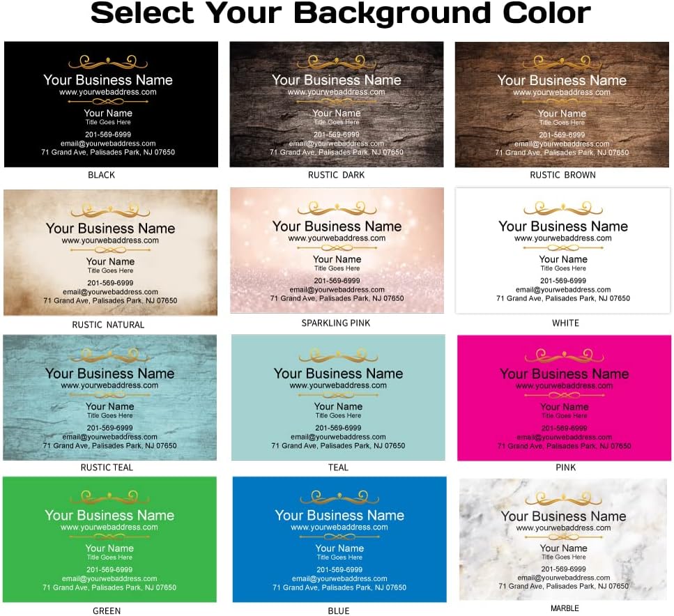 Simple Custom Premium Business Cards, Available 100,250,500,1000pcs, Full color 2sides - Black front-White back, 16pt Cover Stock (350gsm-Thick paper), Made in The USA