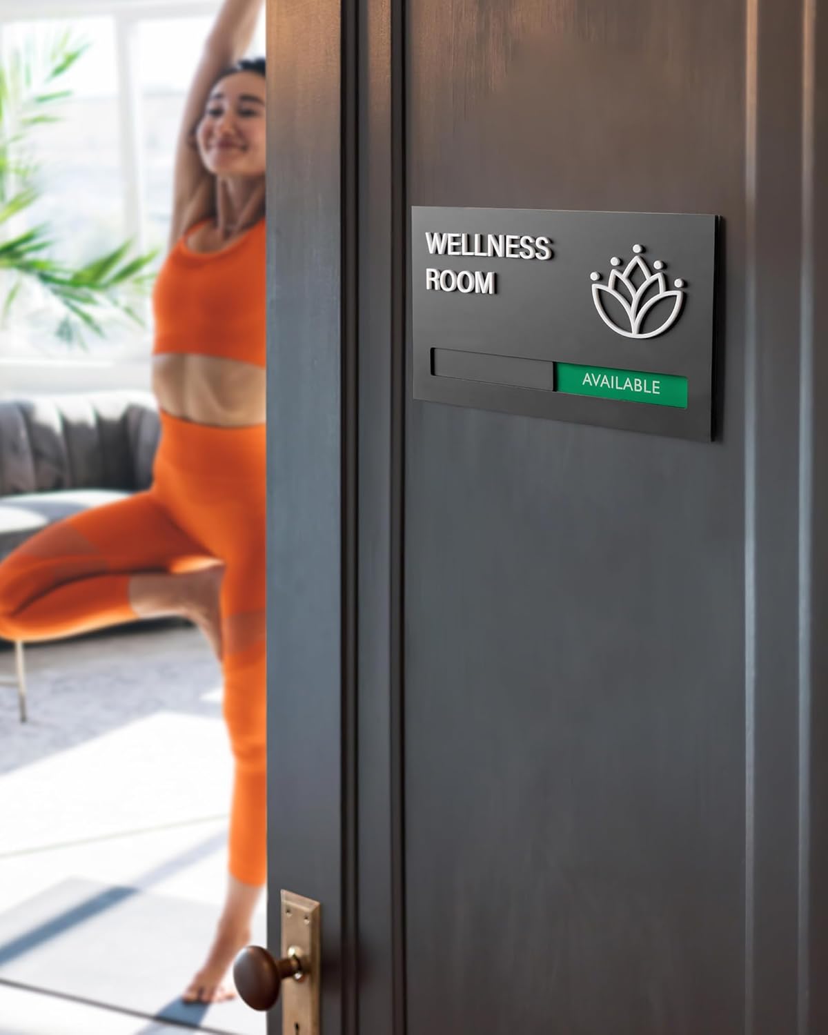 Wellness Room Sign - Do Not Disturb Privacy Slide Door Sign In Use And Available Slider Indicator Tells Whether Room Vacant Or Occupied
