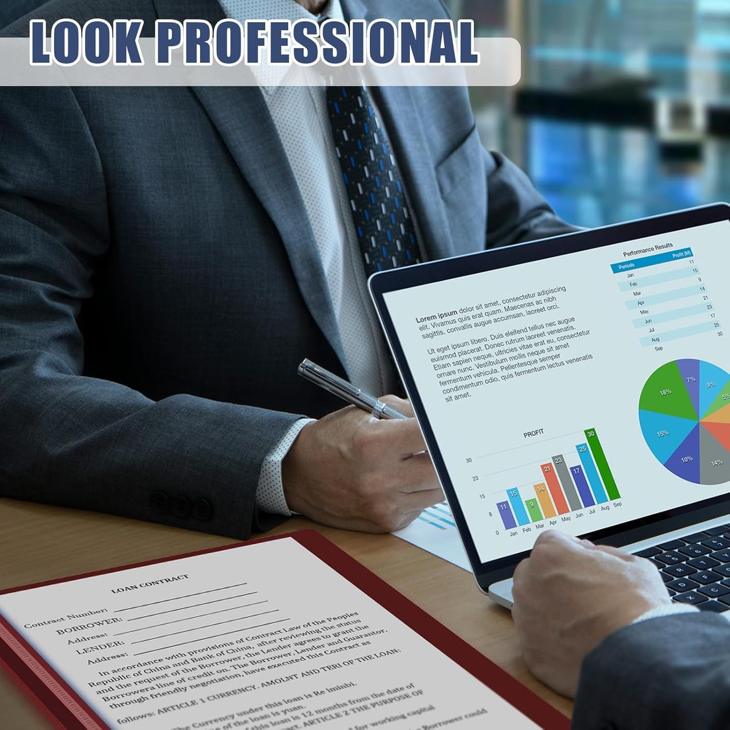 Teling 24 Pcs Clear Front Report Covers with 3 Prongs Presentation Folders Plastic Resume Portfolio Report Letter Size Presentation Binder for Paper Document School Office(Black,Navy Blue,Dark Red)