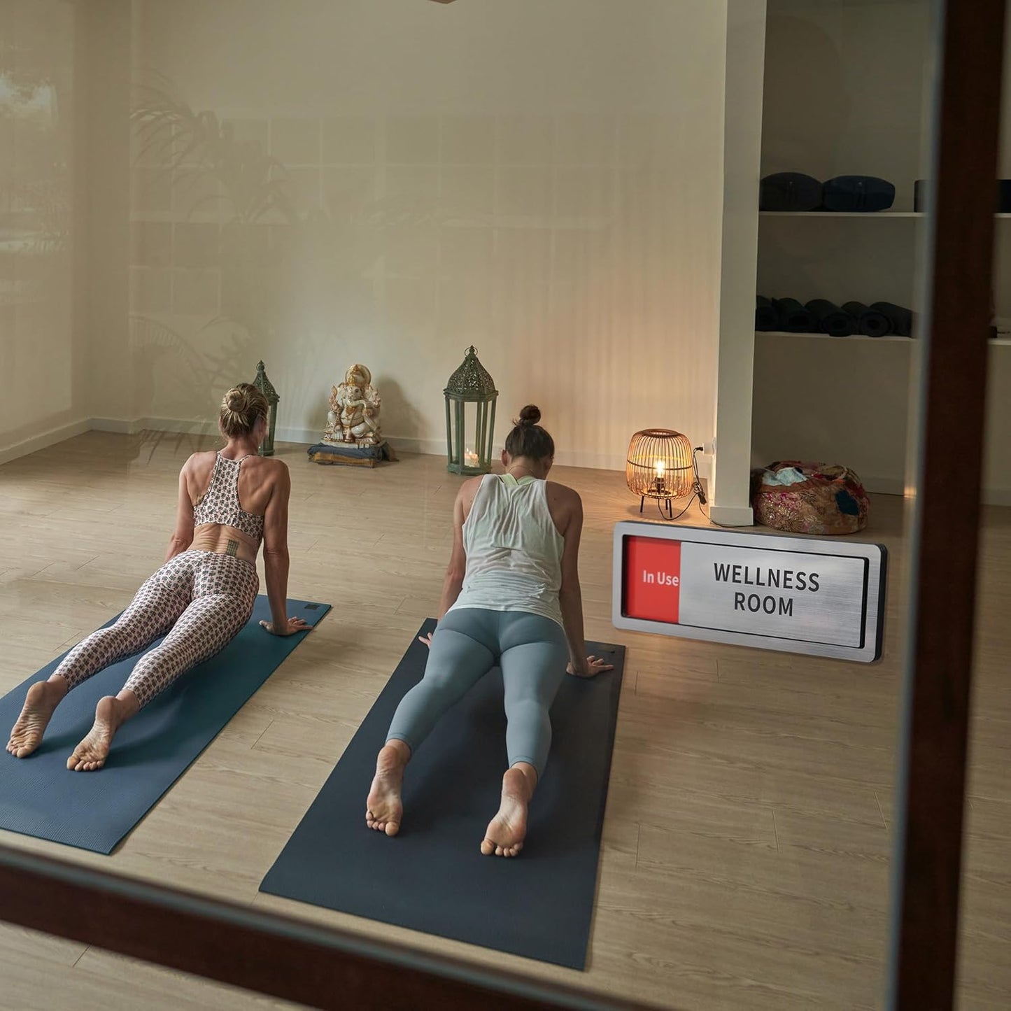 2 Pack Wellness Room Door Signs Do Not Disturb, In Use/Available Slider Sign for Home Office, Wellness Conference Vacant Occupied Privacy Slide Door Sign, Brushed Silver 8" x 2.6"