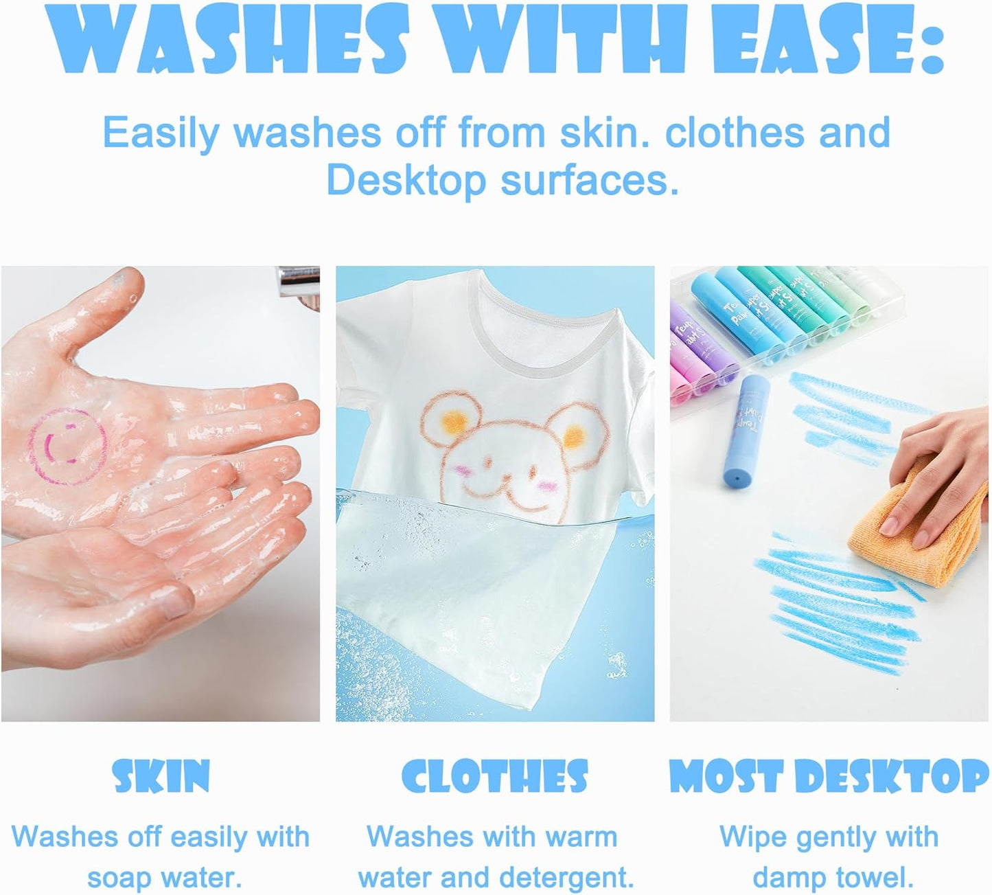 Shuttle Art Tempera Paint Sticks, 20 Pastel Colors, Solid Tempera Paint for Kids, Super Quick Drying, Works Great on Paper Wood Glass Ceramic Canvas