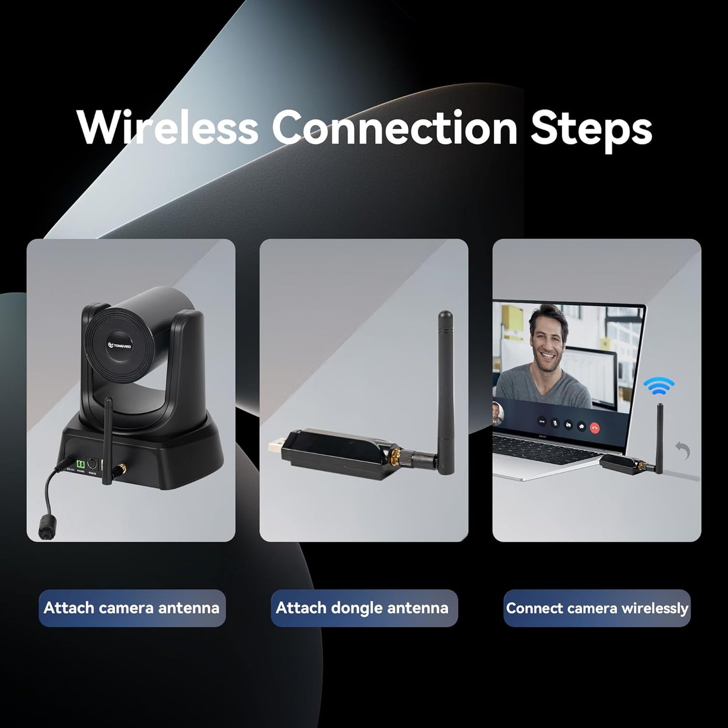Wireless Conference Room Webcam, Church Live Streaming 20X USB 1080P 60fps PTZ Camera for Worship Services Online Conference, Works with Zoom, Skype OBS Easy to Set Up