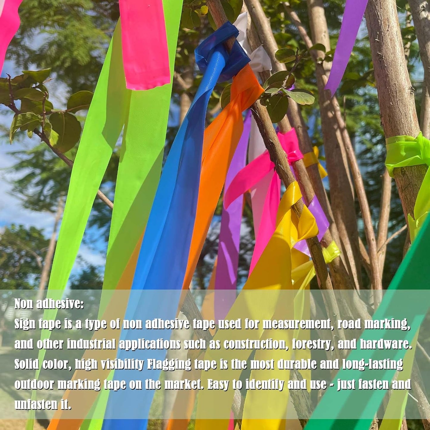 6 Pack Red Flagging Tape, Non-Adhesive Plastic Ribbon Neon Marking Roll, 1inch*600ft, Marking Tape for Tree Marking, Hunting, Boundaries and Hazardous Areas,Trail Marking