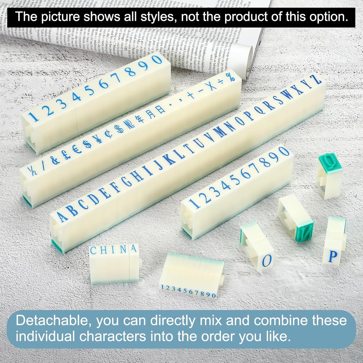 PATIKIL Detachable Number Stamp, 4mm Plastic 9 Digits Font Size 6 Numeral 0-9 Combination Set for Card Tag Scrapbook Craft Making Teaching