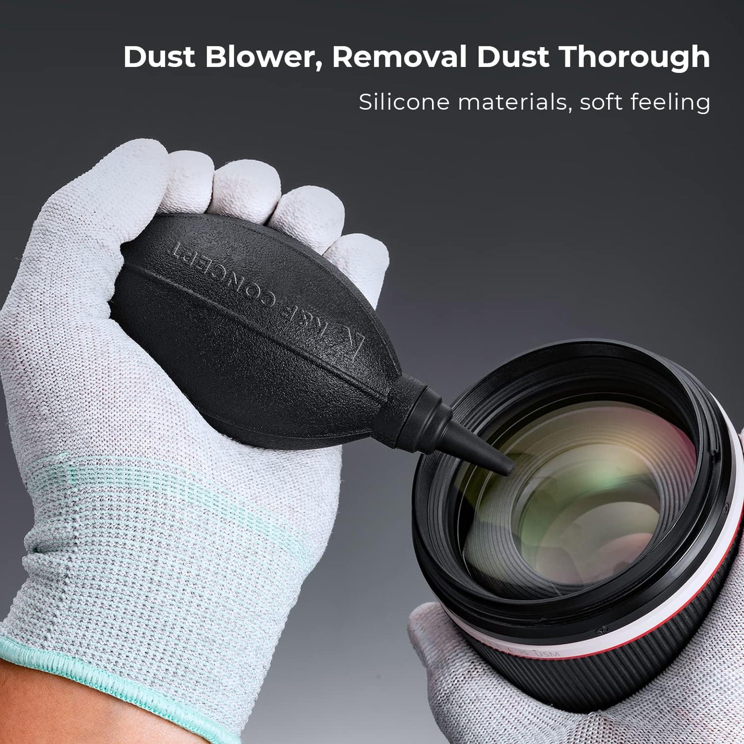 K&F CONCEPT 9-in-1 Camera Lens Cleaning Kit for DSLR Camera Lens Filter Cell Phones with Air Blowing, Vacuum Cleaning Cloth*6, 15ml Cleaning Cloths Liquid, Lens Cleaning Pen