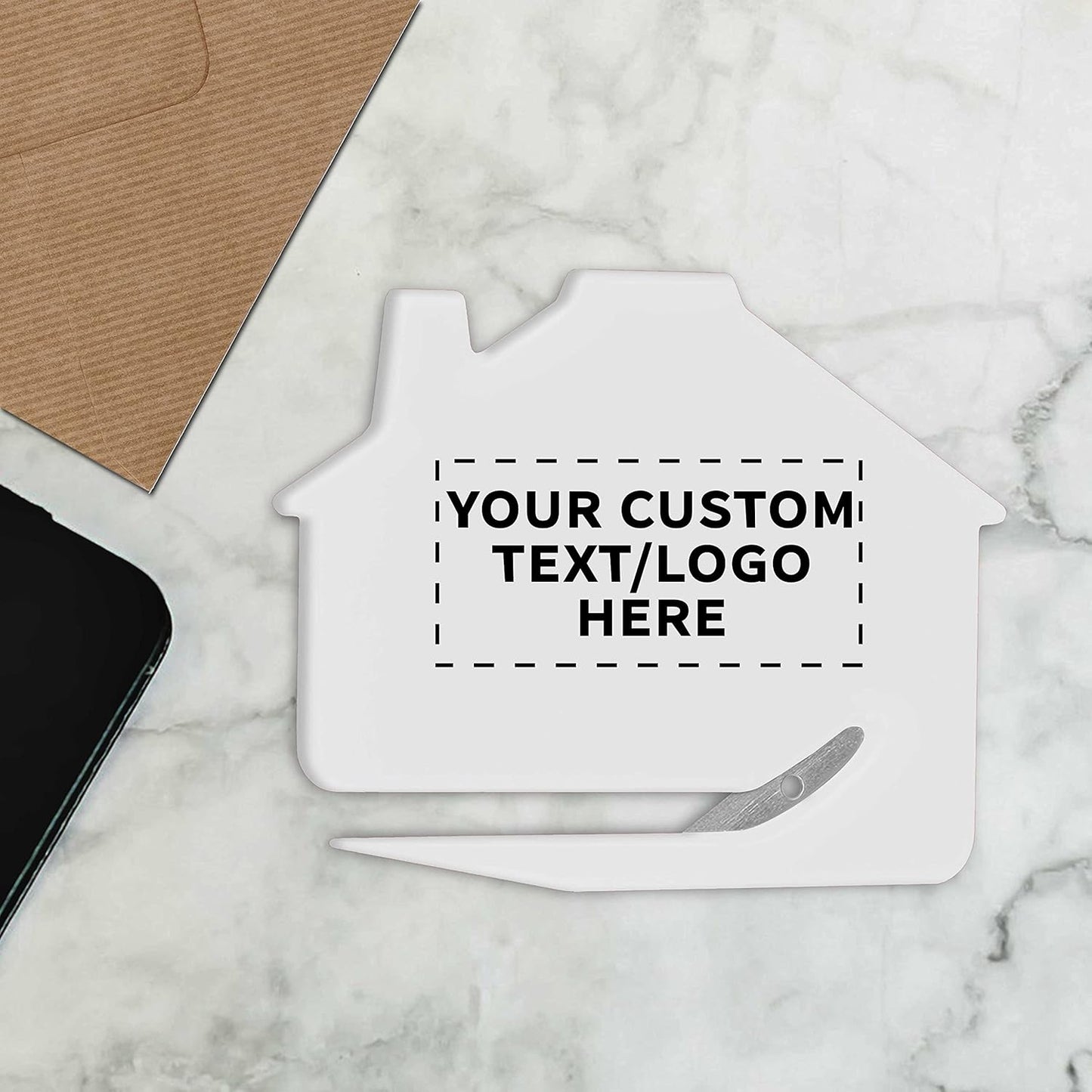 Custom House Letter Openers Set of 10, Personalized Bulk Pack - Perfect for Home or Office - White