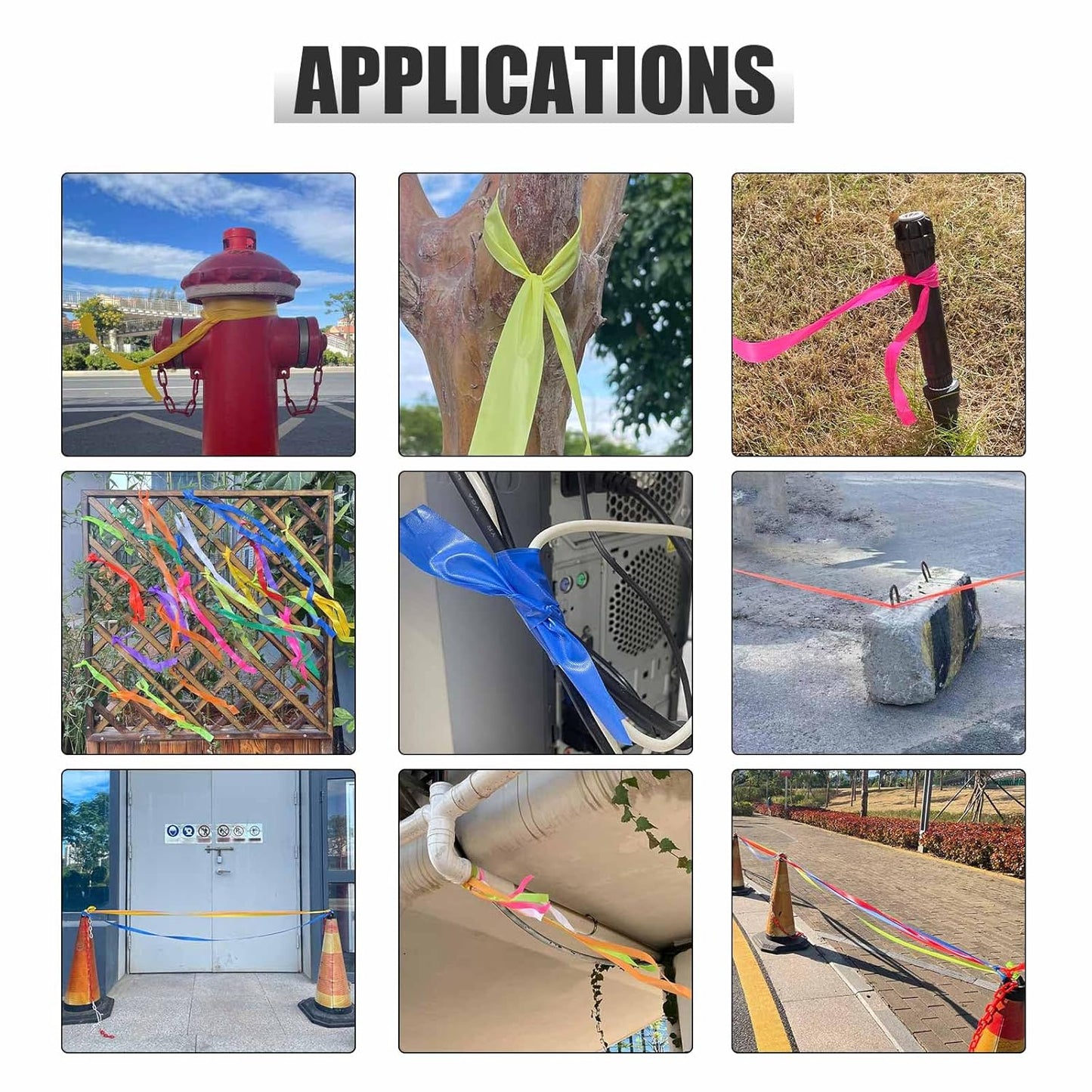 2 Pack Orange Flagging Tape, Non-Adhesive Plastic Ribbon Neon Marking Roll, 1"*400ft, Marking Tape for Tree Marking, Hunting, Boundaries and Hazardous Areas,Trail Marking