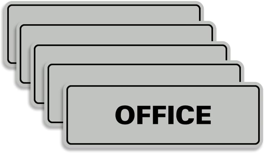 Signs ByLITA Standard Office Sign - Professional Business Signage - Easy to Install (Lt Gray) - Medium 5 Pack