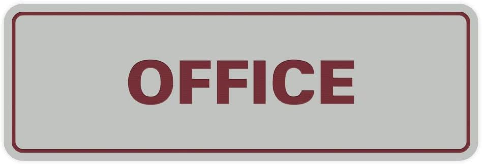 Signs ByLITA Standard Office Sign - Professional Business Signage - Easy to Install (Light Grey/Burgundy) - Large 1 Pack