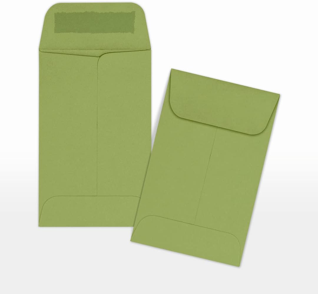 LUXPaper #1 Coin Envelopes | 2 1/4" x 3 1/2" | Avocado Green | 70lb. Text | 250 Qty