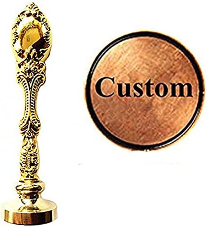 MNYR Retro Customize Personalized Custom Monogram Letter Your Own Logo Design Sealing Wax Seal Stamp Wedding Invitations Christmas Mother Gift Card Stationary Wax Seal Stamp Gold Metal Handle Set
