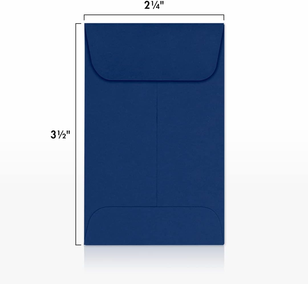LUXPaper #1 Coin Envelopes | 2 1/4" x 3 1/2" | Navy Blue | 80lb. Text | 250 Qty