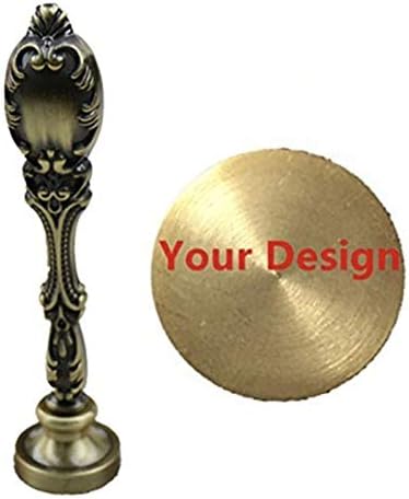 Retro Customize Personalized Custom Monogram Letter Your Own Logo Design Sealing Wax Seal Stamp Wedding Invitations Christmas Mother Gift Card Stationary Wax Seal Stamp Bronze Metal Handle Set