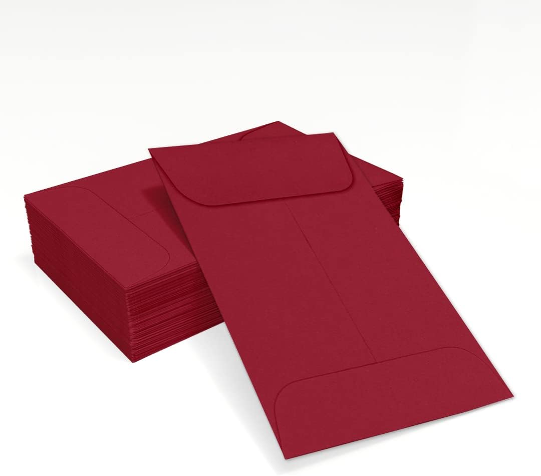 LUXPaper #1 Coin Envelopes | 2 1/4" x 3 1/2" | Garnet Red | 80lb. Text | 500 Qty
