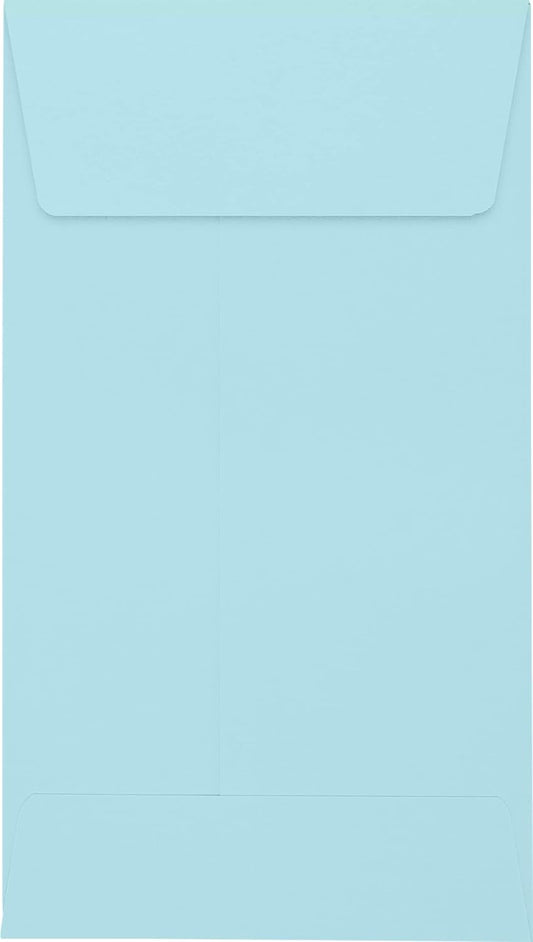 LUXPaper #5 1/2 Coin Envelopes - Small Envelopes for Cash, Business Cards, Jewelry - 24lb Pastel Blue, Size: 3 1/8 x 5 1/2, 50 Pack - 512CO-64-50