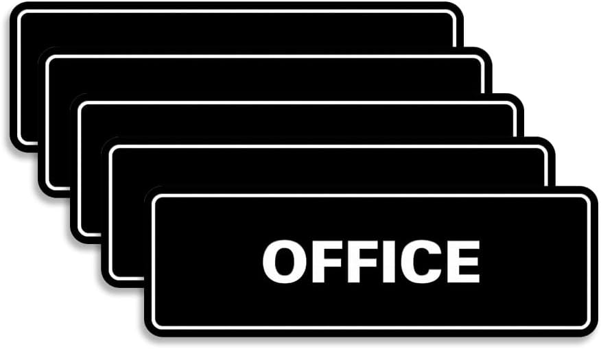 Signs ByLITA Standard Office Sign - Professional Business Signage - Easy to Install (Black) - Large 5 Pack