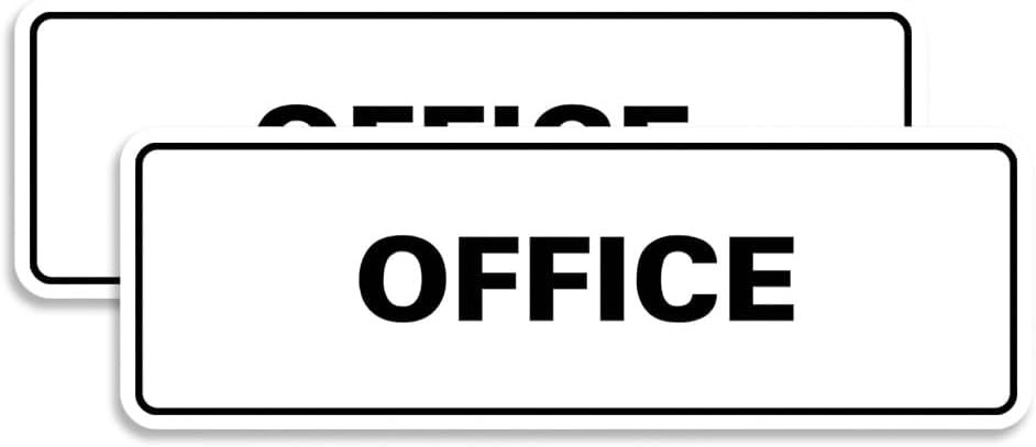 Signs ByLITA Standard Office Sign - Professional Business Signage - Easy to Install (White) - Small 2 Pack