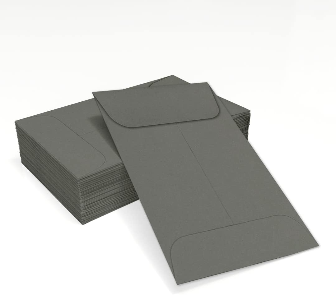 LUXPaper #1 Coin Envelopes | 2 1/4" x 3 1/2" | Smoke Gray | 80lb. Text | 250 Qty