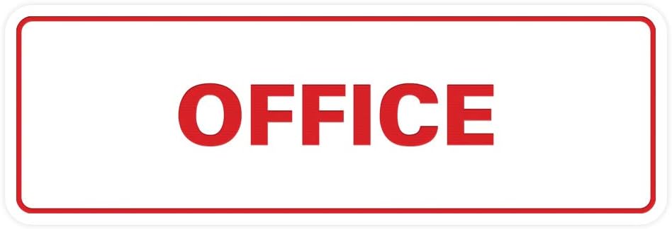 Signs ByLITA Standard Office Sign - Professional Business Signage - Easy to Install (White/Red) - Small 1 Pack
