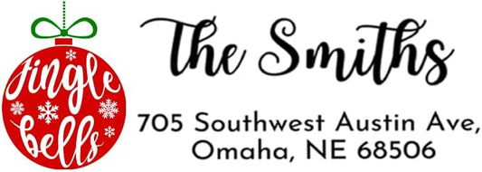 Personalized Christmas Return Address Labels - Custom Holiday Return Address Labels, Set of 120 Self Adhesive Mailing Rectangle Personalized Name Stickers (Pattern 3)