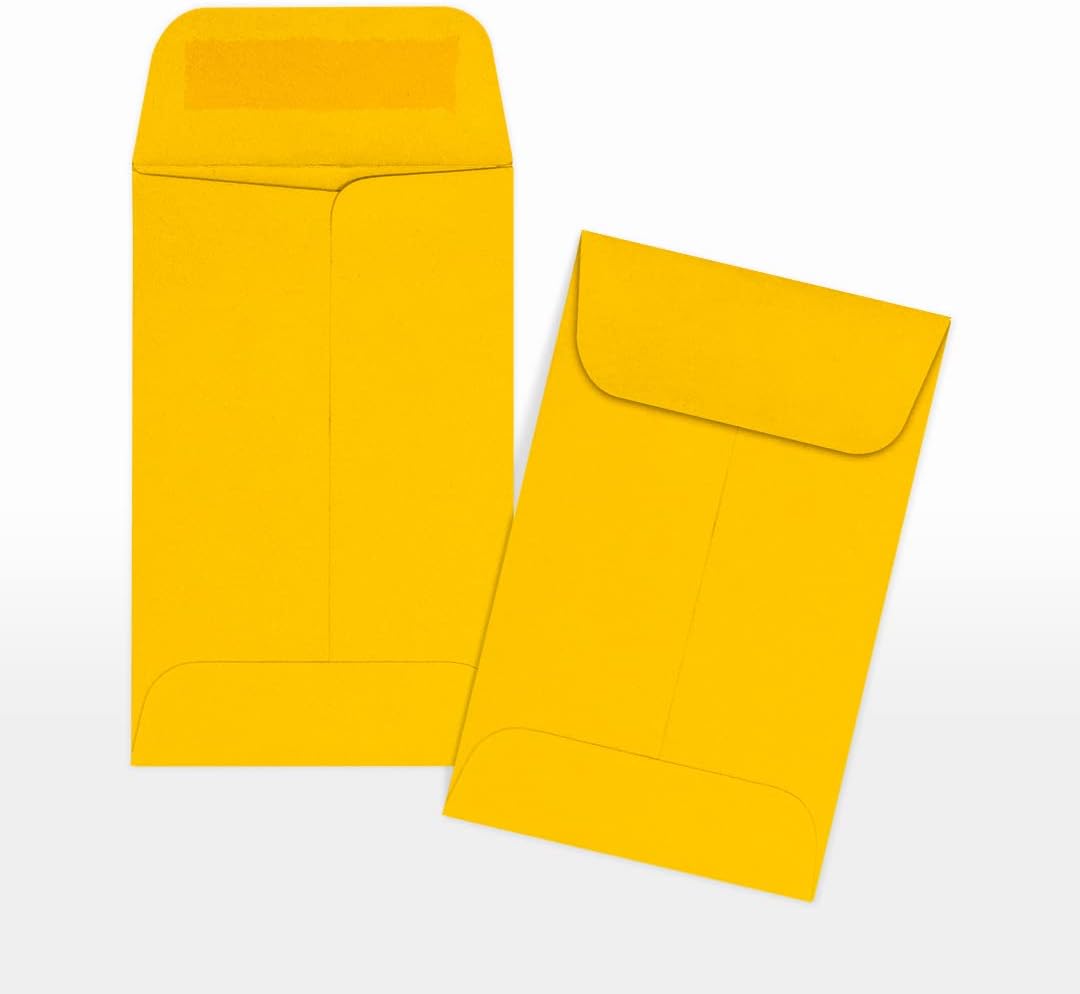 LUXPaper #1 Coin Envelopes | 2 1/4" x 3 1/2" | Sunflower Yellow | 80lb. Text | 250 Qty