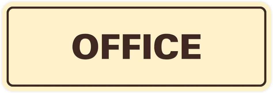 Signs ByLITA Standard Office Sign - Professional Business Signage - Easy to Install (Ivory/Dark Brown) - Large 1 Pack