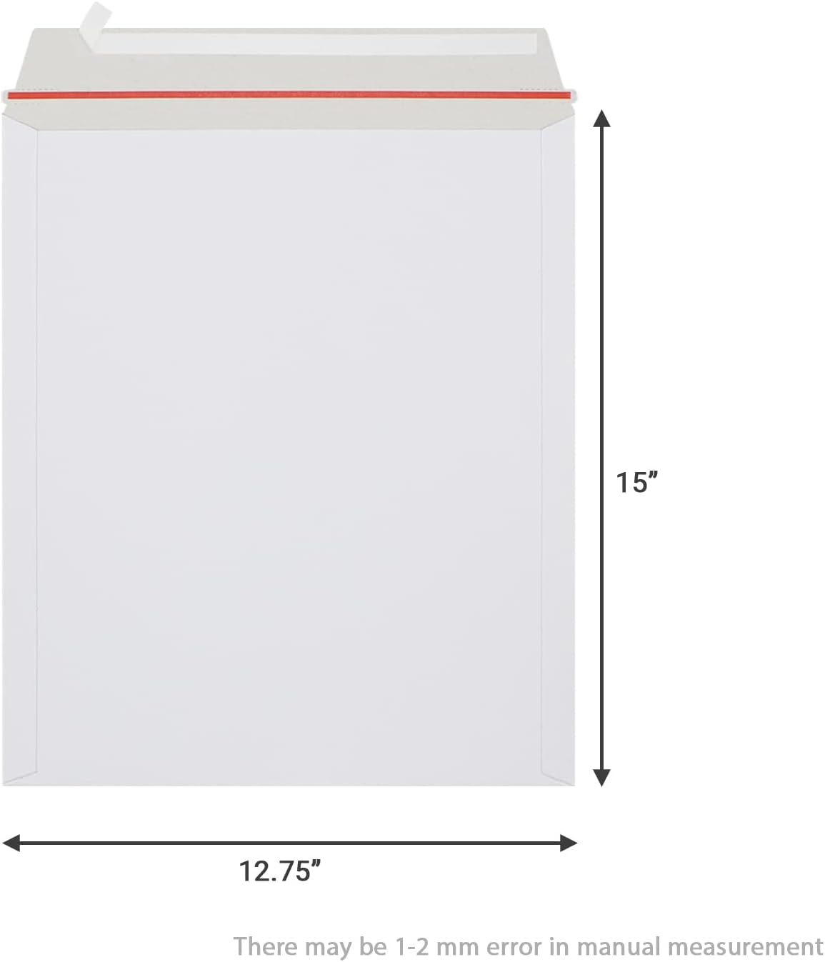 25 Pack 12.75x15 inch Rigid Mailer Self Seal Photo Document Mailers Stay Flat White Cardboard Envelopes White Photography Mailers for CD, Photos, Document