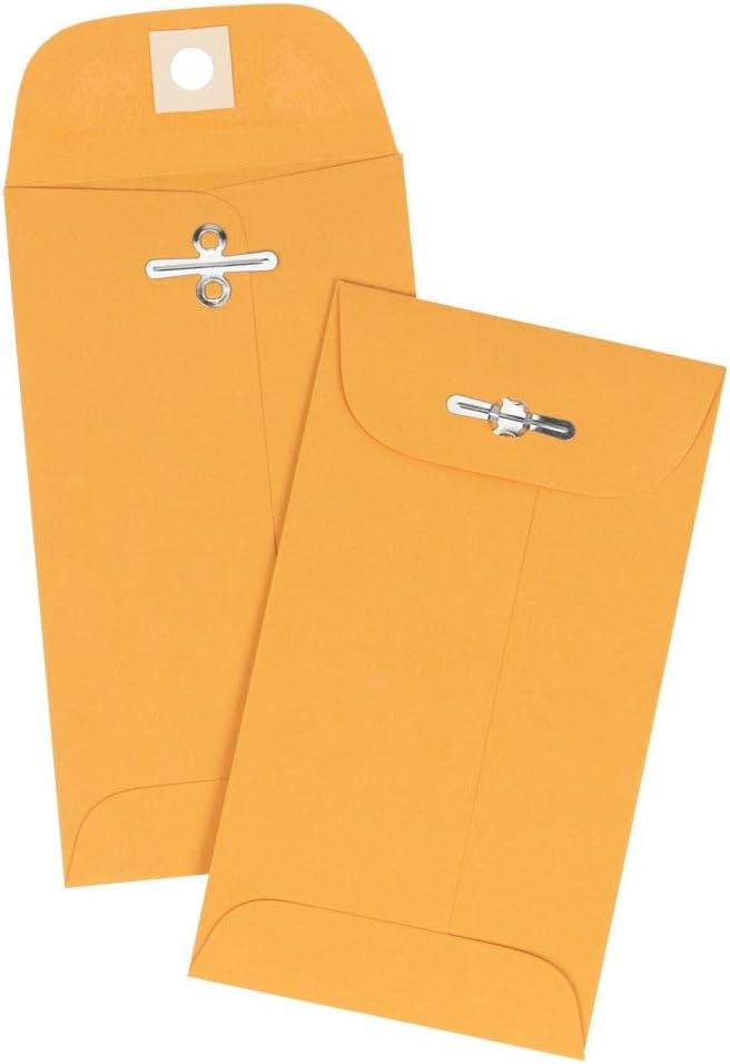 LUXPaper #5 1/2 Coin Envelopes | Clasp | 3 1/8" x 5 1/2" | Golden Kraft | 32lb. Text | 50 Qty