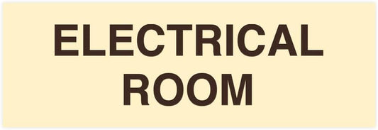 All Quality Basic Electrical Room Sign | Durable Construction | Building Safety - Ivory/Dark Brown - Small (10 Pack)