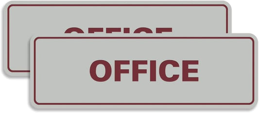 Signs ByLITA Standard Office Sign - Professional Business Signage - Easy to Install (Light Grey/Burgundy) - Large 2 Pack