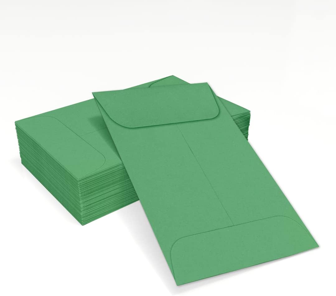 LUXPaper #1 Coin Envelopes | 2 1/4" x 3 1/2" | Holiday Green | 80lb. Text | 250 Qty