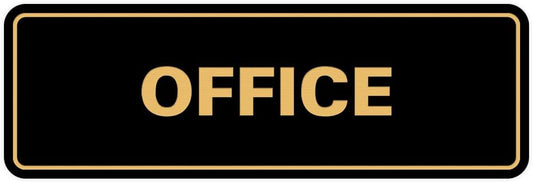 Signs ByLITA Standard Office Sign - Professional Business Signage - Easy to Install (Black Gold) - Medium 1 Pack