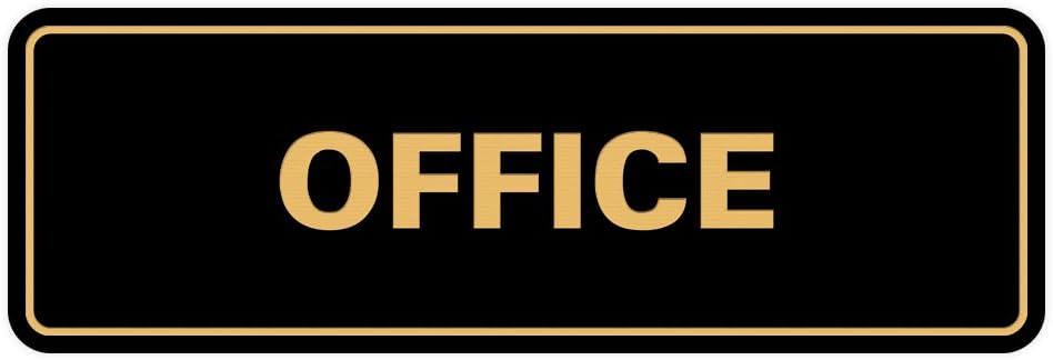 Signs ByLITA Standard Office Sign - Professional Business Signage - Easy to Install (Black/Gold) - Small 1 Pack