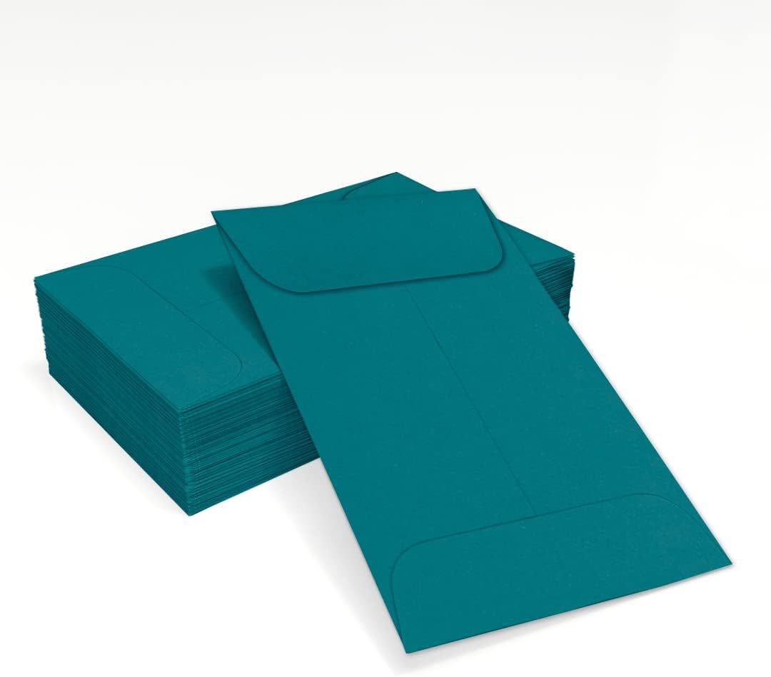 LUXPaper #1 Coin Envelopes | 2 1/4" x 3 1/2" | Teal | 80lb. Text | 500 Qty