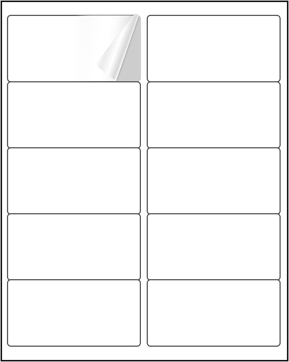 2” x 4” Shipping Address Labels 300 Labels, BESTIKER Printable Labels for Laser Inkjet Printers,White Sticker Labels Permanent Adhesive Mailing Labels for Packages(10 Labels/Sheet,30 Sheets)