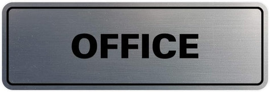 Signs ByLITA Standard Office Sign - Professional Business Signage - Easy to Install (Brushed Silver) - Medium 1 Pack