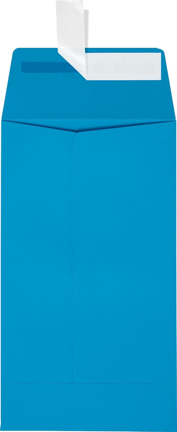LUXPaper #5 1/2 Coin Envelopes | Peel & Press | 3 1/8" x 5 1/2" | Pool Blue | 80lb. Text | 50 Qty