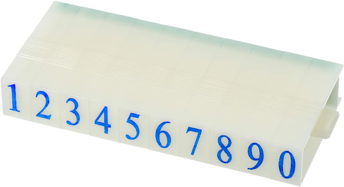 PATIKIL Detachable Number Stamp, 9mm Plastic 9 Digits Font Size 3 Numeral 0-9 Combination Set for Card Tag Scrapbook Craft Making Teaching